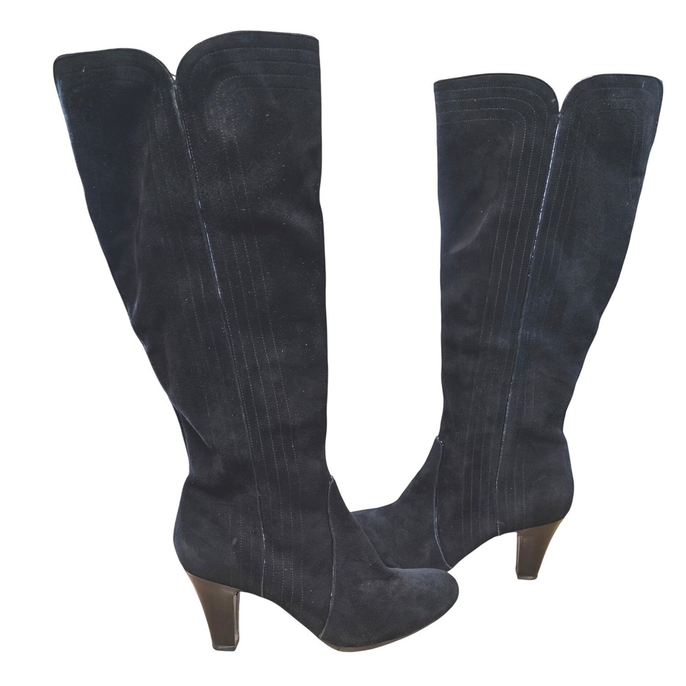 Clark's Artisan Black Suede Knee High Boots Women Size 9 1/2 M New